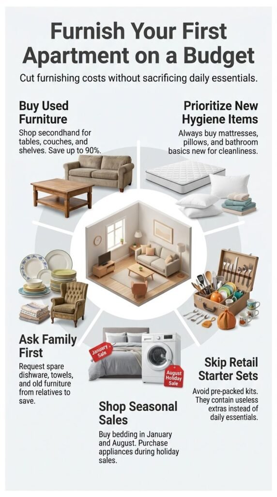 how to furnish your first apartment on a budget