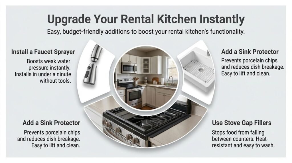 Renter-Friendly Faucet and Fixtures Kitchen Upgrades