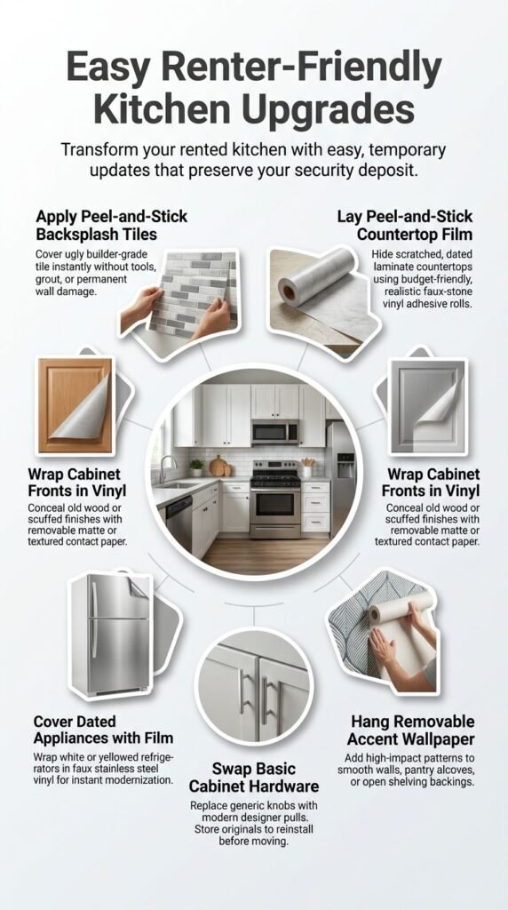 Renter-Friendly Surfaces and Visual Kitchen Upgrades
