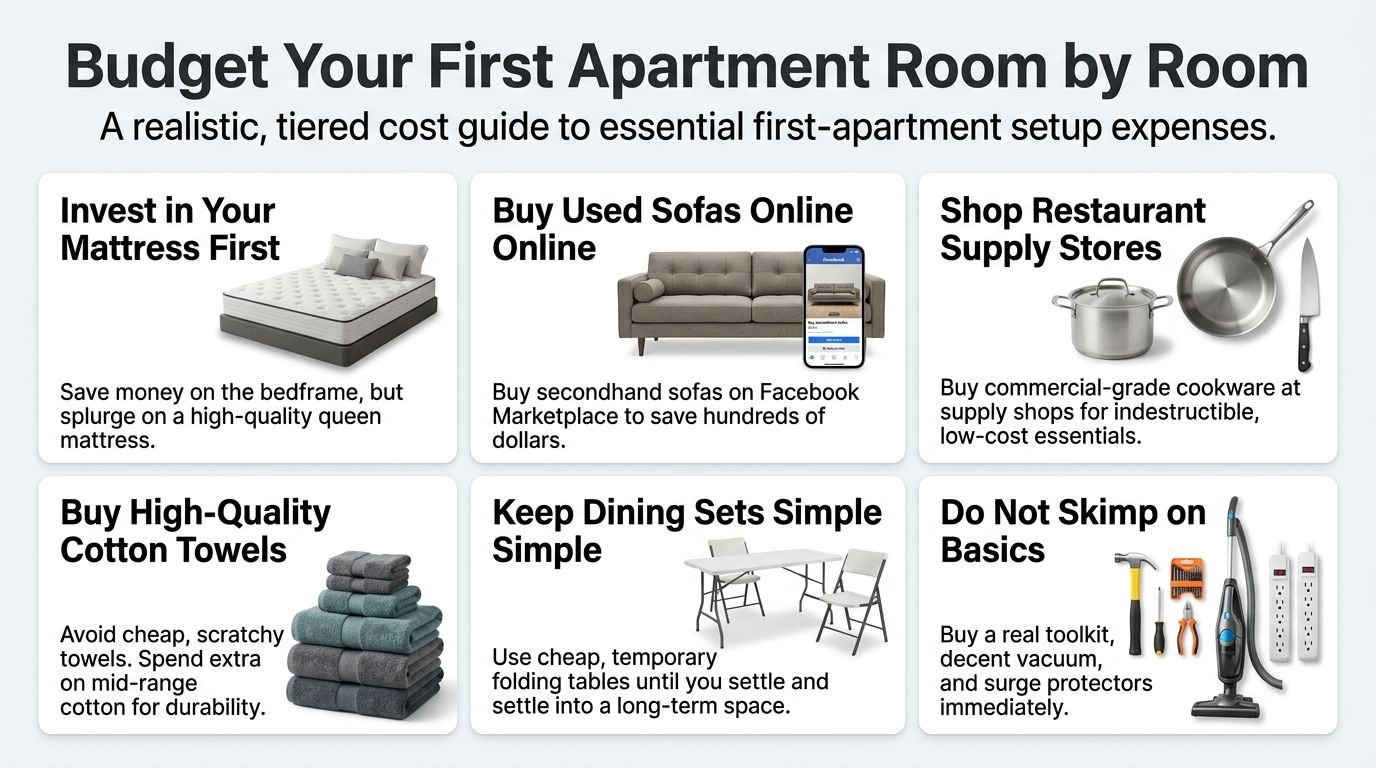 Room-by-Room Breakdown The Realistic First Apartment Budget