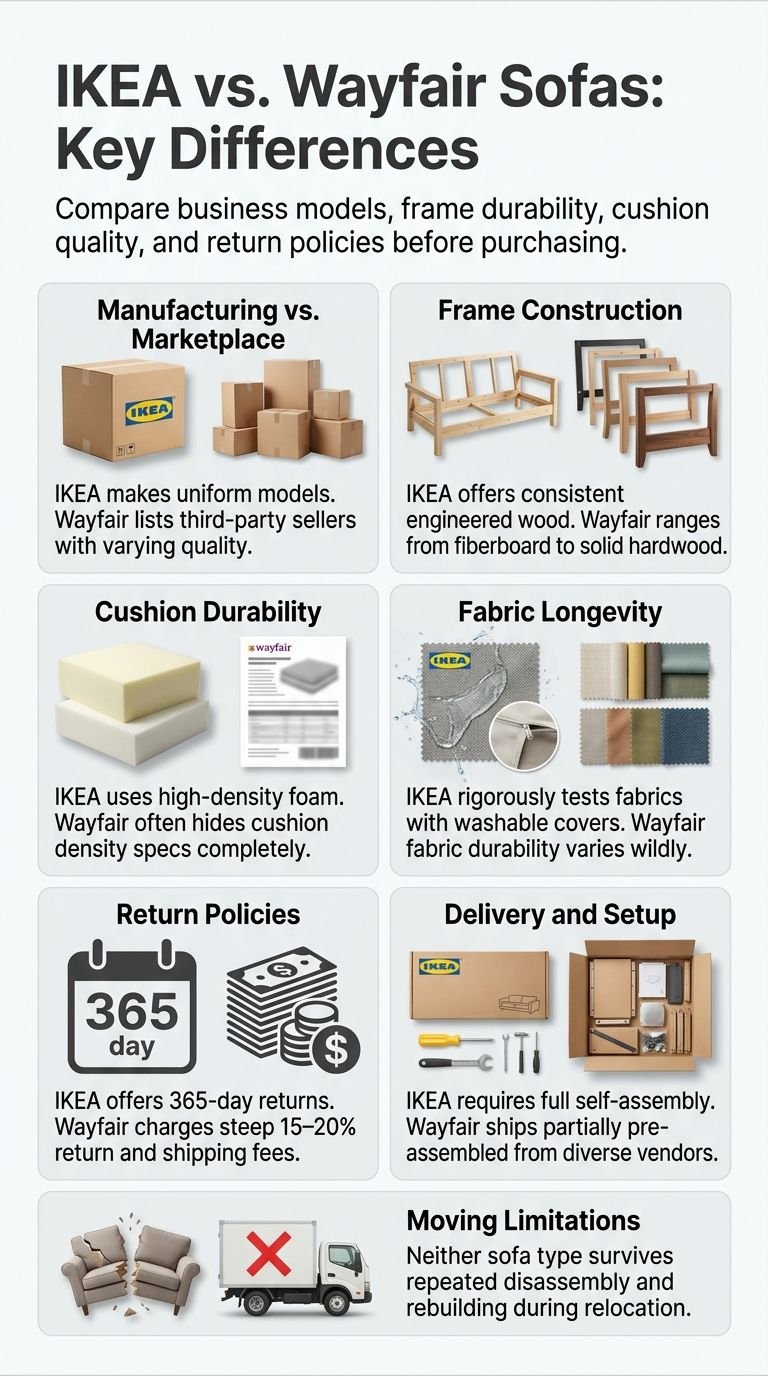 Key Differences Between IKEA vs Wayfair Sofas